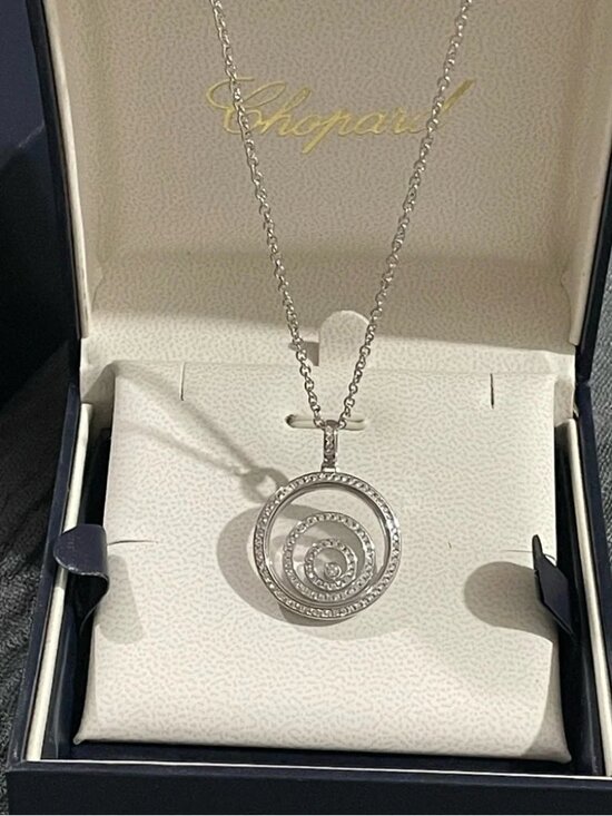 Chopard Jewelry - Chopard 18k White Gold Diamond Spiral Pendant Necklace
